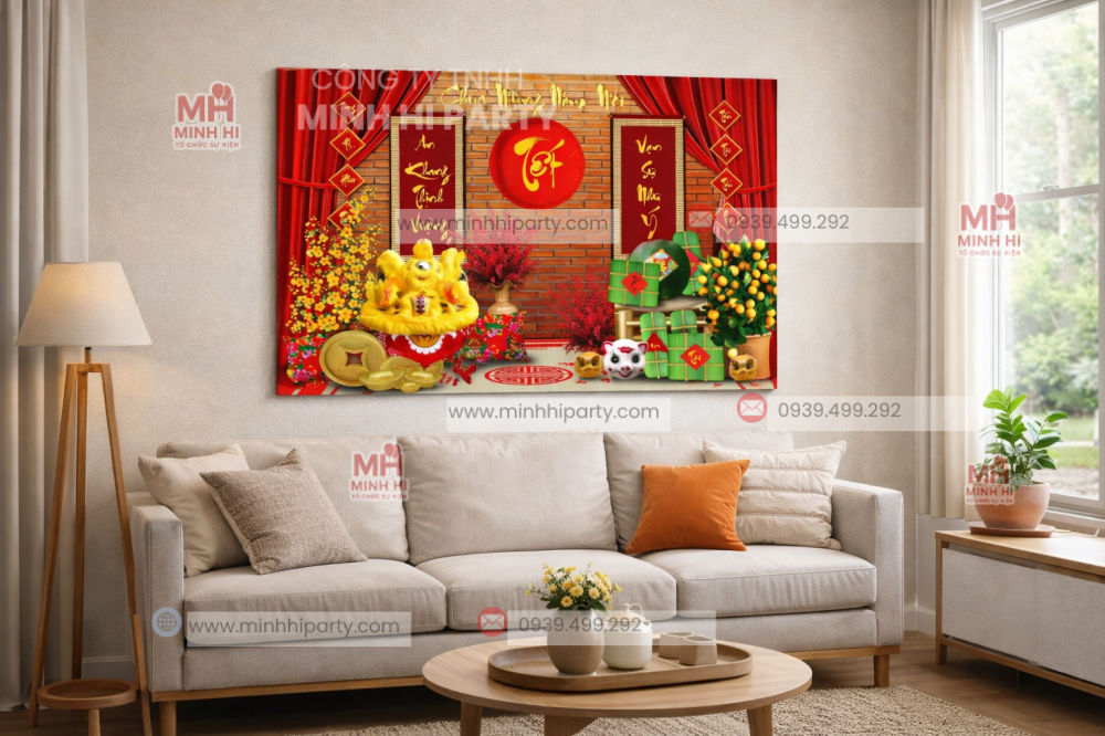 Mẫu tranh canvas dùng để trang trí Tết 2026