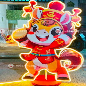 Chibi ngựa 2026 với kiểu dáng đội lân dáng yêu