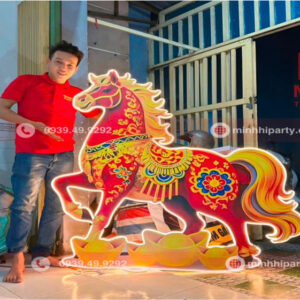 chibi ngua 2026 ngua hoa do Chibi ngựa 2026 mẫu ngựa hoạ tiết nghệ thuật sang trọng nổi bật