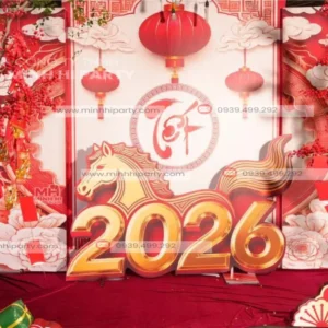 Trang trí Tết 2026 cho quán cafe ngoài trời