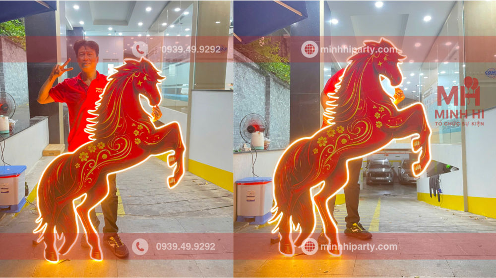 Mô hình ngựa 2026 Bính Ngọ Minh Hi Party đang thi công cho doanh nghiệp