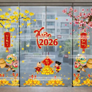 Trang trí tết 2026 với set decal in sẵn