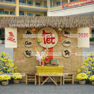 Mẫu trang trí Tết 2026 tại sân trường