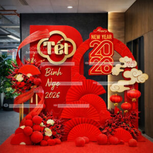 Mẫu trang trí tết 2026 sang trọng