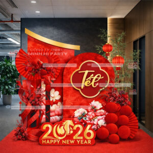 Trang trí tết văn phòng công ty trọn gói 2026