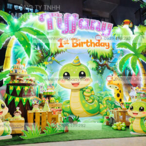 Decor thôi nôi Tiffany tuổi rắn trong rừng nhiệt đới