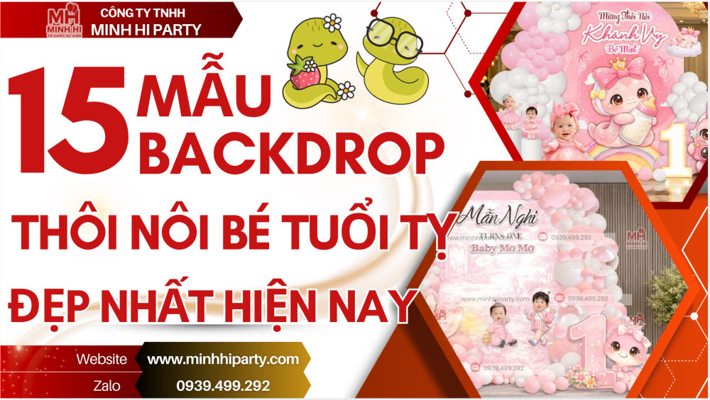 15 mẫu thiết kế Backdrop bé tuổi Tỵ đẹp nhất hiện nay