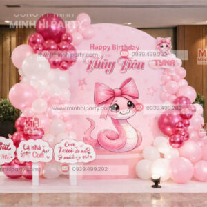 backdrop trang trí thôi nôi bé tuổi rắn in UV cao cấp