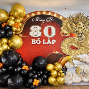 Mẫu trang trí mừng thọ phong cách hiện đại thiết kế cá nhân hoá theo yêu cầu riêng