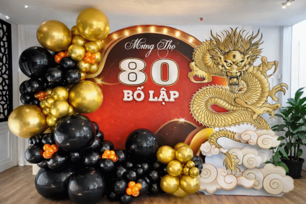 Mẫu trang trí mừng thọ phong cách hiện đại thiết kế cá nhân hoá theo yêu cầu riêng