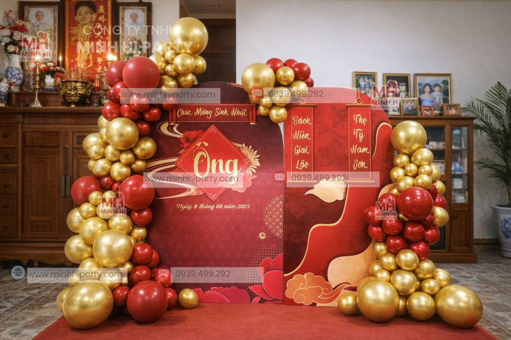 Trang trí mừng thọ người cao tuổi do Minh Hi Party cung cấp