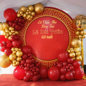 Mẫu phông trang trí mừng thọ đơn giản tại nhà