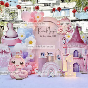 Trang trí thôi nôi bé tuổi Tỵ cao cấp full phụ kiện