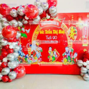 Background trang trí mừng thọ tại nhà