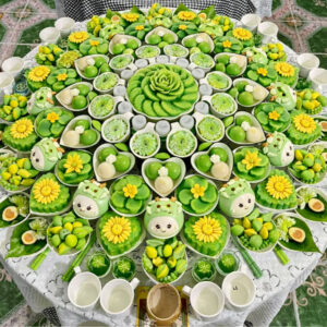 Cách trang trí mâm cúng thôi nôi bé trai tuổi rắn đúng chuẩn do Minh Hi Party cung cấp