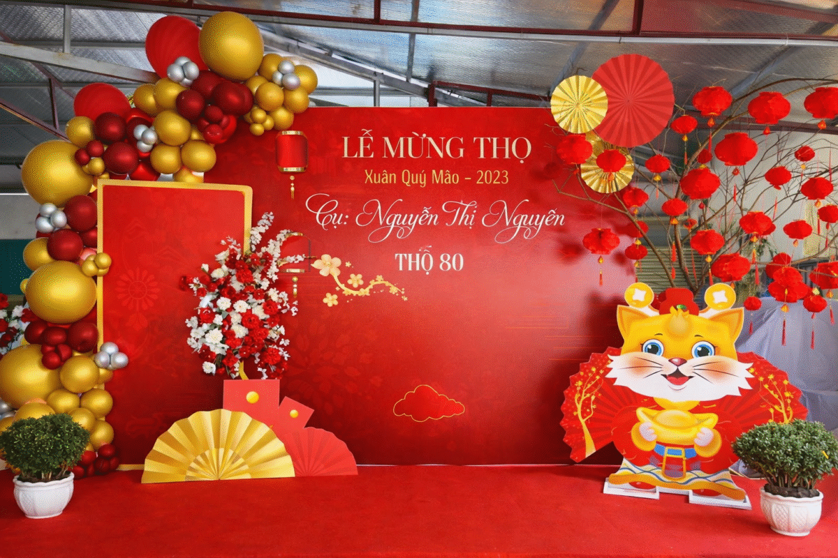Mẫu trang trí mừng thọ 2 background 1 chính 1 phụ 