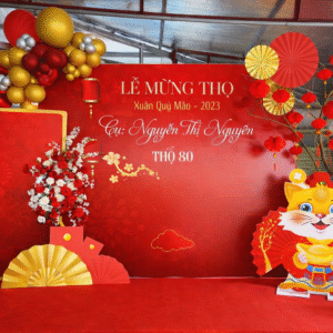 Mẫu trang trí mừng thọ 2 background 1 chính 1 phụ