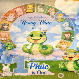 Mẫu trang trí thôi nôi bé Hoàng Phúc chủ đề 12 con giáp cho thôi nôi bé tuổi Rắn