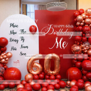 Mẫu trang trí mừng thọ 60 tuổi cho mẹ do Minh Hi Party thực hiện