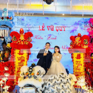 Đội hình múa lân đám cưới hoành tráng tại Minh Hi Party