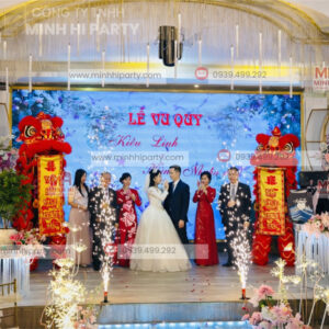 Múa lân đám cưới mở hàng tại nhà hàng Minh Hi Party