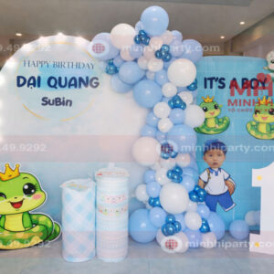 trang tri thoi noi be trai tuoi ran dai quang tai nha tron goi Trang trí backdrop thôi nôi cho bé trai tuổi rắn cho bé Đại Quang kết hợp phong thuỷ tại nhà trọn gói
