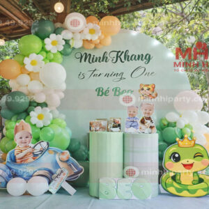 trang tri thoi noi cho be trai minh khang chu de tuoi ran tai nha Trang trí thôi nôi tại nhà trọn gói cho bé Minh Khang chủ đề tuổi rắn