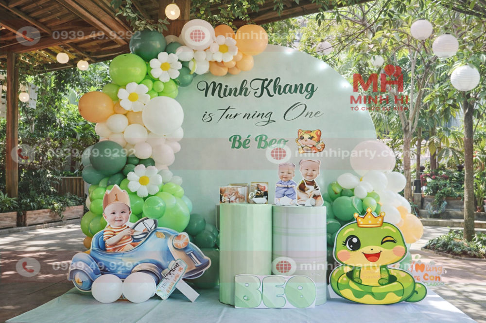 trang tri thoi noi cho be trai minh khang chu de tuoi ran tai nha Trang trí thôi nôi tại nhà trọn gói cho bé Minh Khang chủ đề tuổi rắn