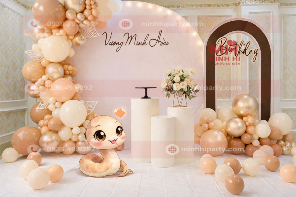 Kinh nghiệm trang trí thôi nôi bé trai tuổi Rắn hay do Minh Hi Party cung cấp