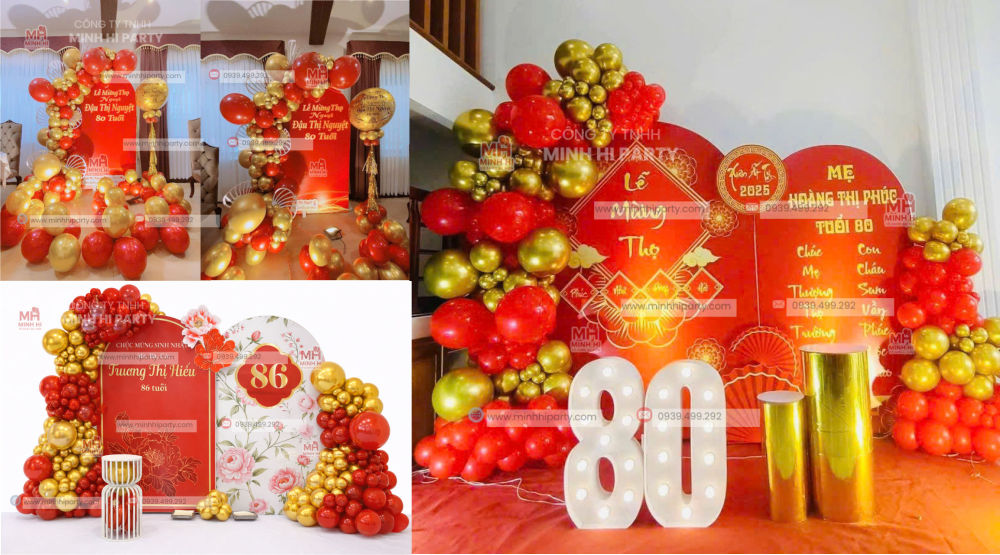 Backdrop mừng thọ khung chữ U 