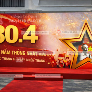 Trang trí 30/4 – 1/5 trong nhà kết hợp nhiều lớp sáng tạo