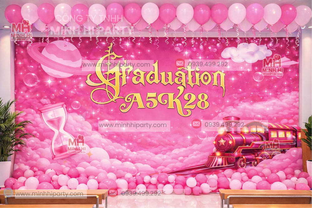 Mau trang tri mung tot nghiep tone hong Mẫu trang trí mừng tốt nghiệp tone hồng