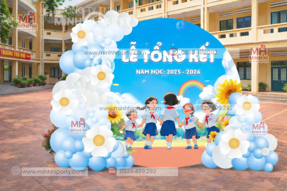 Mau trang tri tong ket nam hoc 2025 2026 Trang trí backdrop tổng kết năm học 2025 - 2026