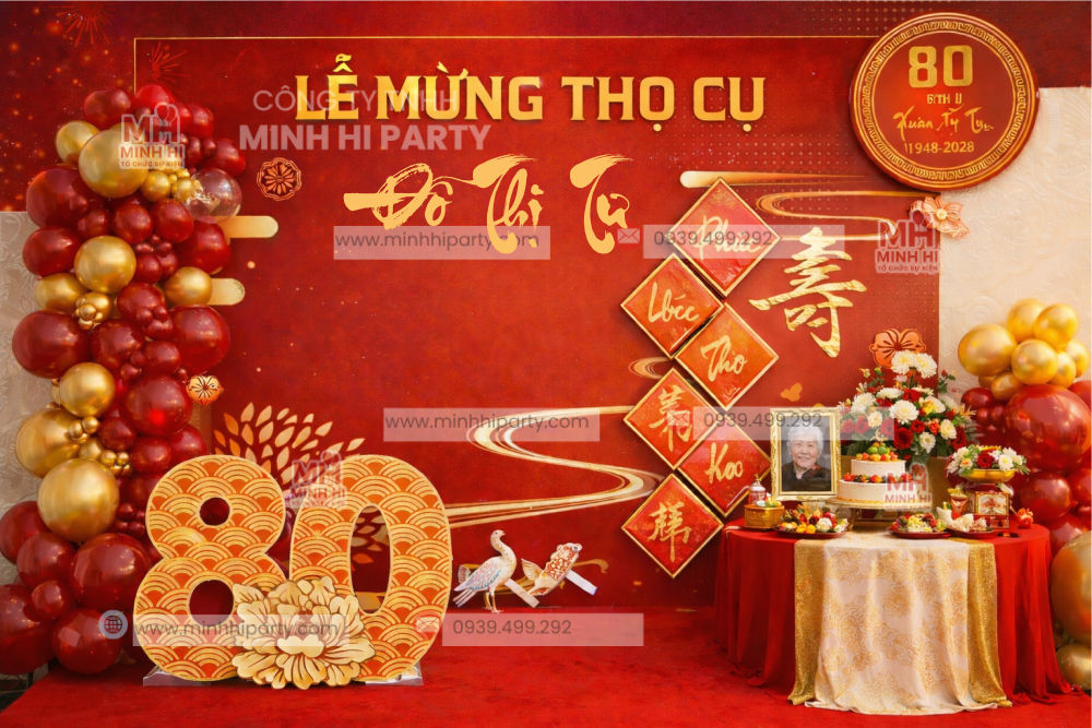 Thiết kế cá nhân hoá trang trí tiệc mừng thọ xu hướng 2026