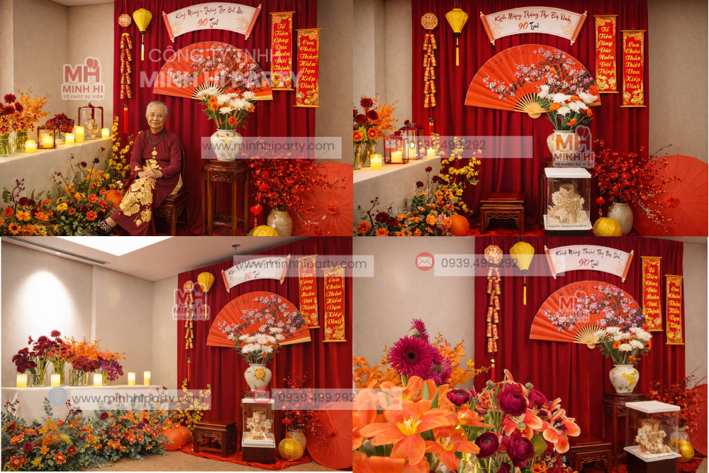 Tối ưu bố cục không gian khi trang trí mừng thọ tại nhà