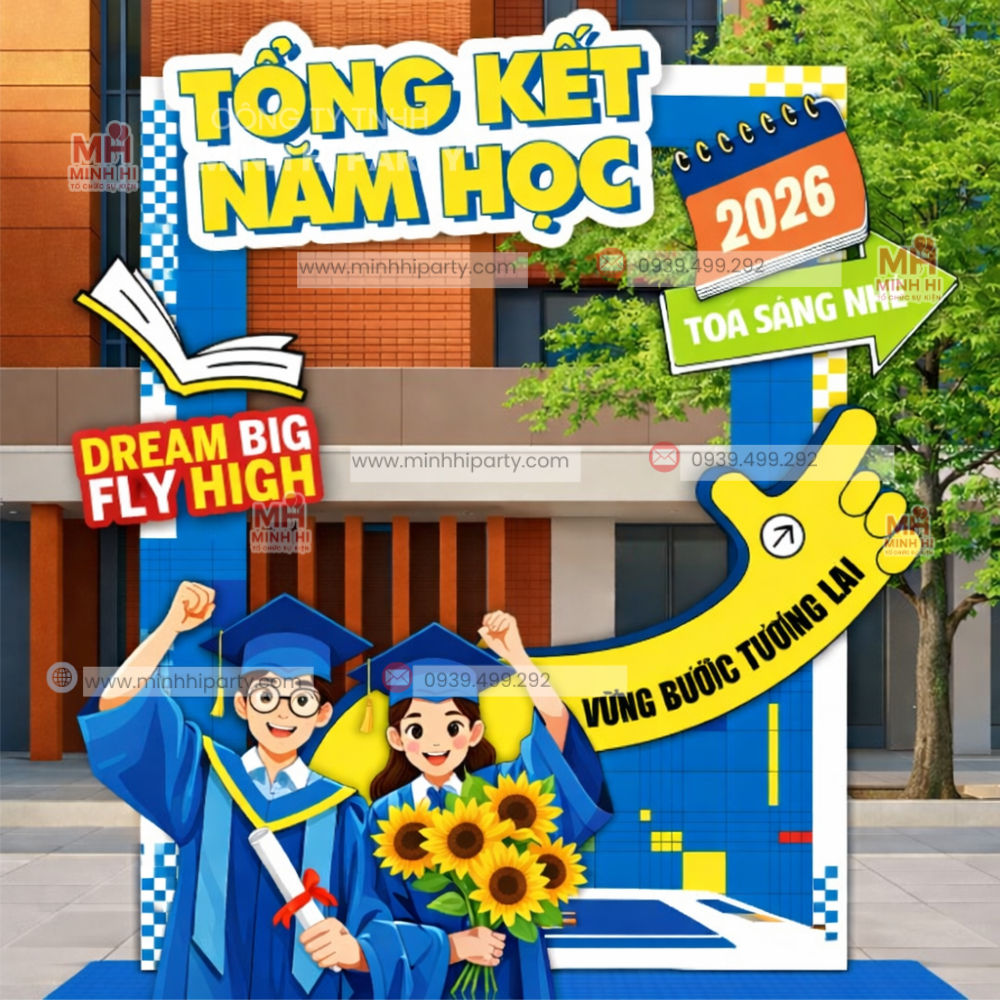 khung photobooth le tong ket nam hoc 2025 2026 nho gon backdrop khung photobooth in fomex chất lượng