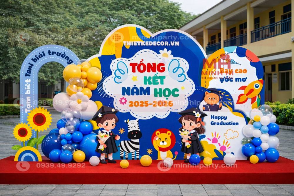 Mẫu trang trí lễ tổng kết chủ đề ''bay cao ước mơ'