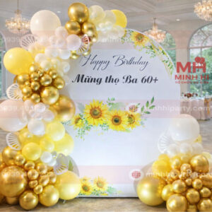 Trang trí mừng thọ cho Ba với concept tối giản sang giản