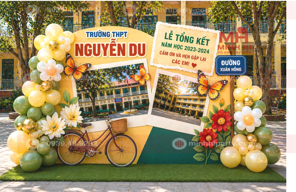 Trang trí photobooth lễ tổng kết năm học với concept cá nhân hoá