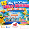 TỔNG HỢP 15 MẪU BACKDROP TRANG TRÍ CHÀO HÈ - HELLO SUMMER ĐẸP ẤN TƯỢNG NHẤT 2026