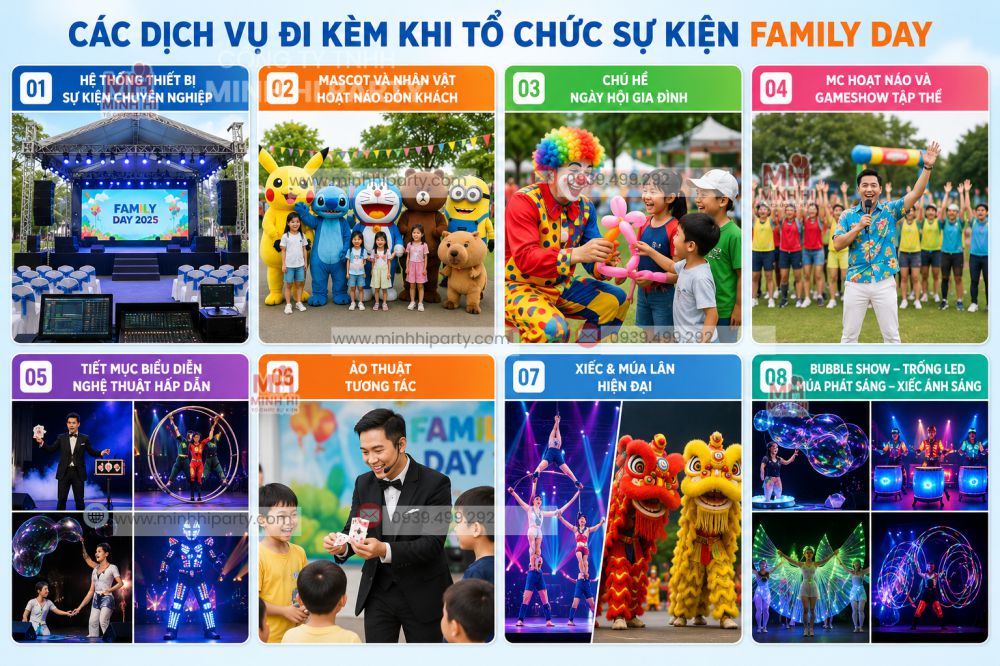 Các dịch vụ đi kèm khi tổ chức ngày hội gia đình