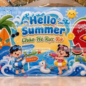 Mau trang tri hello summer