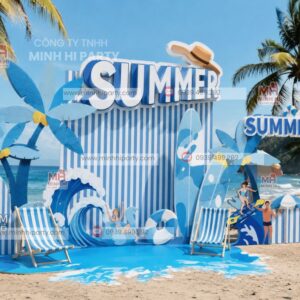 Trang Trí Backdrop Mùa Hè Phong Cách Hàn Quốc Hiện Đại