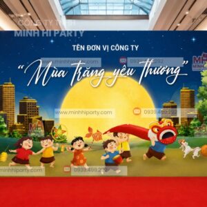 Mẫu trang trí trung thu kết hợp check in sân khấu