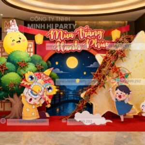 Mẫu trang trí trung thu kết hợp công nghệ đèn LED hiện đại