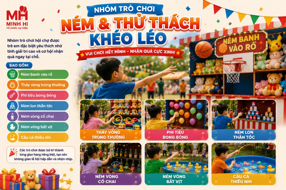 Nhom tro choi hoi cho duoc yeu thich nhat tai Minh Hi Party Nhóm trò chơi hội chợ được yêu thích nhất tại Minh Hi Party