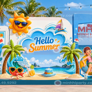 thiet ke backdrop mua he chu de summer beach Thiết kế backdrop mùa hè chủ đề summer beach