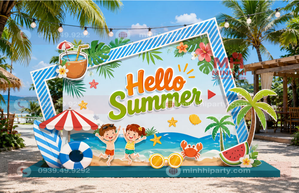thiet ke backdrop mua he voi chu de tropical Thiết kế trang trí backdrop mùa hè với chủ đề Tropical