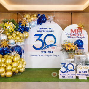 Trang trí backdrop cho sân khấu kỉ niệm 30 năm ngày thành lập trường