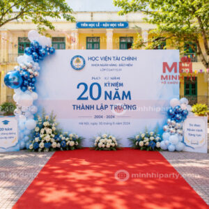 trang tri backdrop san khau trung tam cho ki niem 20 nam ngay thanh lap truong Trang trí backdrop sân khấu trung tâm cho kỉ niệm 20 năm ngày thành lập trường